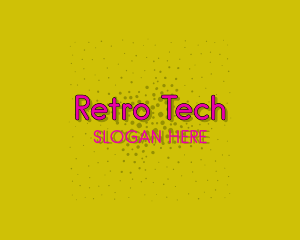 Retro Neon Dots logo design