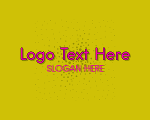 Led - Retro Neon Dots logo design