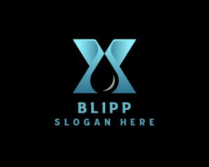 Water Droplet Distillery Letter X Logo