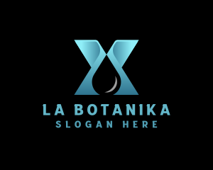 Water Supply - Water Droplet Distillery Letter X logo design
