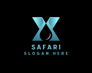Water Drop - Water Droplet Distillery Letter X logo design
