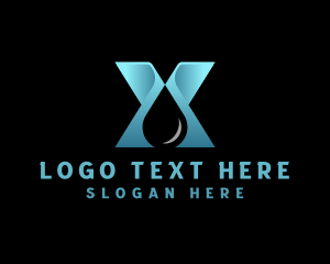 Water Droplet Distillery Letter X Logo