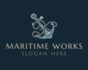 Shipyard - Sailing Anchor Rope Letter X logo design