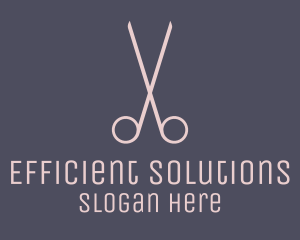 Minimalist Hair Scissors logo design