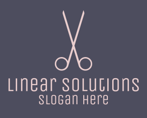 Linear - Minimalist Hair Scissors logo design