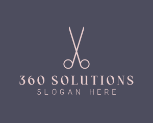 Minimalist Hair Scissors logo design