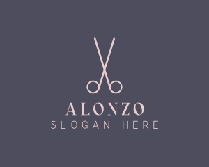 Minimalist Hair Scissors logo design