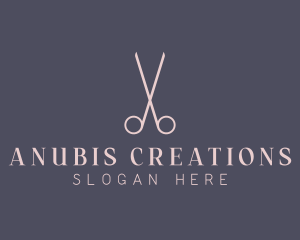 Minimalist Hair Scissors logo design