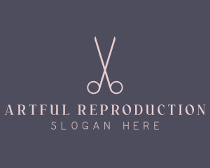 Minimalist Hair Scissors logo design