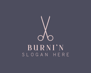 Minimalist Hair Scissors logo design