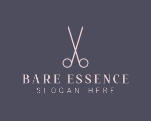 Minimalist Hair Scissors logo design