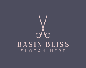 Minimalist Hair Scissors logo design