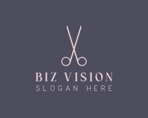 Minimalist Hair Scissors logo design