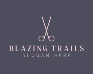 Minimalist Hair Scissors logo design