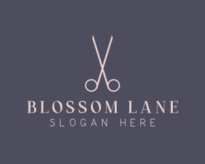 Minimalist Hair Scissors logo design