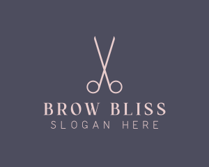 Minimalist Hair Scissors logo design