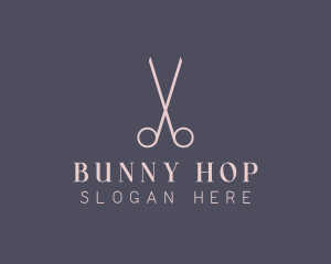 Minimalist Hair Scissors logo design