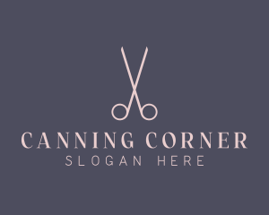 Minimalist Hair Scissors logo design