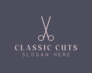 Minimalist Hair Scissors logo design