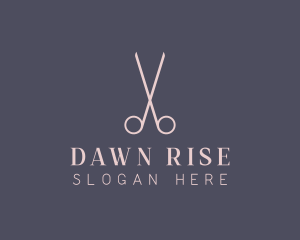 Minimalist Hair Scissors logo design