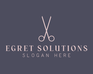 Minimalist Hair Scissors logo design