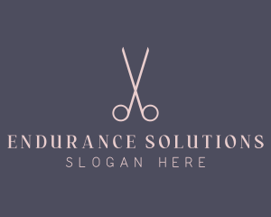 Minimalist Hair Scissors logo design