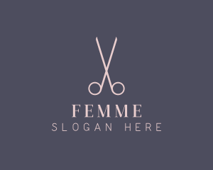 Minimalist Hair Scissors logo design