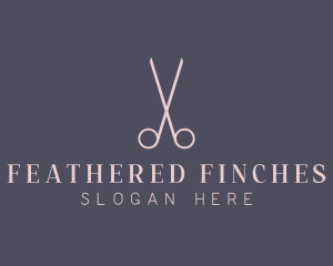 Minimalist Hair Scissors logo design