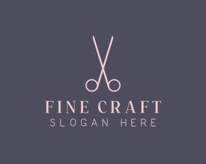 Minimalist Hair Scissors logo design