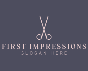 Minimalist Hair Scissors logo design