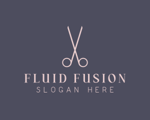 Minimalist Hair Scissors logo design