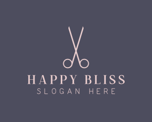 Minimalist Hair Scissors logo design