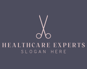 Minimalist Hair Scissors logo design