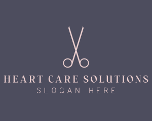 Minimalist Hair Scissors logo design