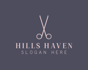 Minimalist Hair Scissors logo design