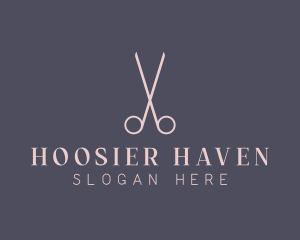 Minimalist Hair Scissors logo design