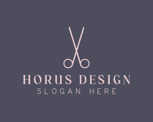 Minimalist Hair Scissors logo design