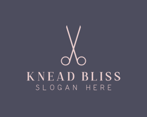 Minimalist Hair Scissors logo design