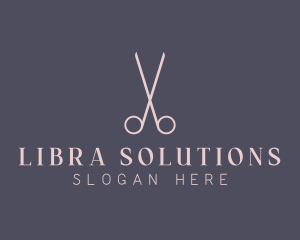 Minimalist Hair Scissors logo design