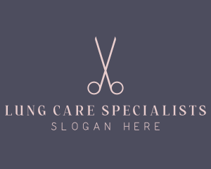 Minimalist Hair Scissors logo design