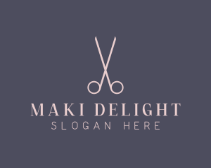 Minimalist Hair Scissors logo design