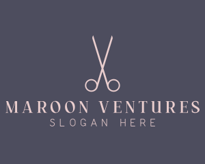 Minimalist Hair Scissors logo design