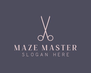 Minimalist Hair Scissors logo design