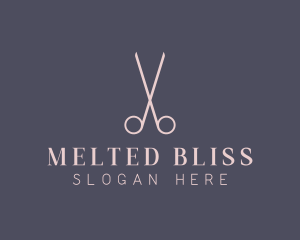 Minimalist Hair Scissors logo design