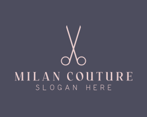 Minimalist Hair Scissors logo design