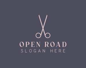 Minimalist Hair Scissors logo design