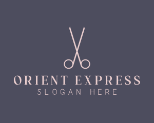 Minimalist Hair Scissors logo design