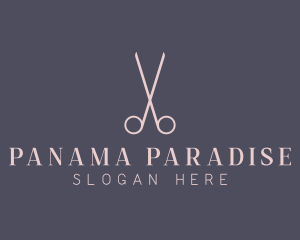 Minimalist Hair Scissors logo design