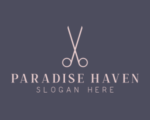 Minimalist Hair Scissors logo design