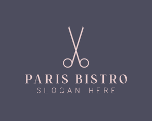 Minimalist Hair Scissors logo design